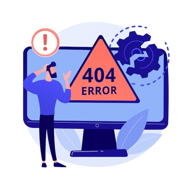 Vecteur gratuit illustration de concept abstrait erreur 404