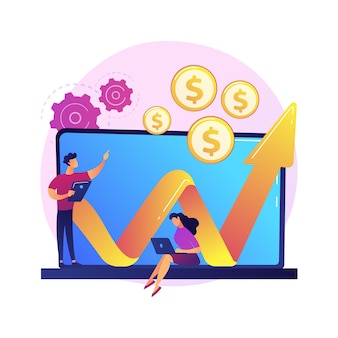 Illustration de concept abstrait de fonds d'investissement. fiducie d'investissement, régime d'actionnaires, création de fonds, opportunités commerciales, capital-risque d'entreprise, effet de levier des hedge funds.