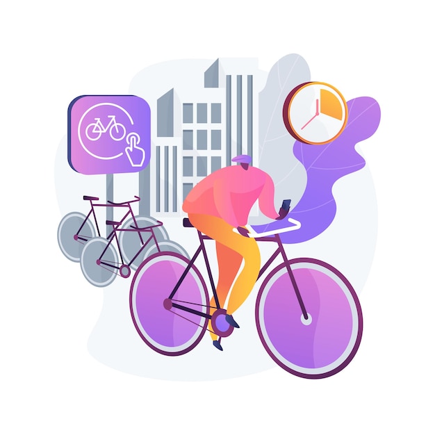 Illustration De Concept Abstrait De Partage De Vélo