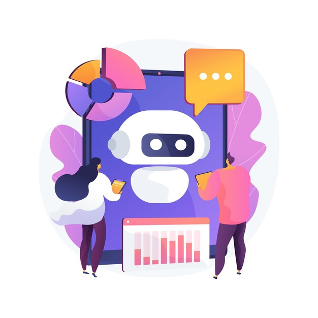 Illustration de concept abstrait de plate-forme de développement de chatbot