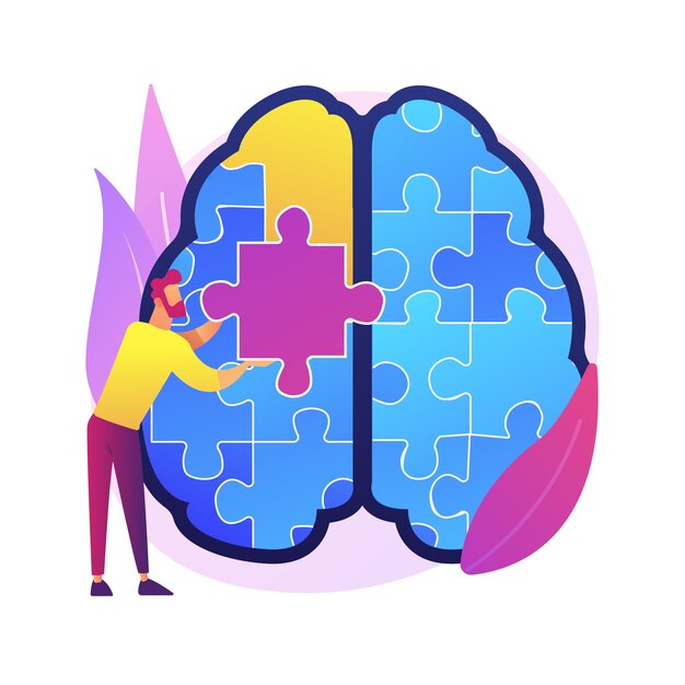 Illustration de concept abstrait de pleine conscience. Méditation consciente, calme mental et conscience de soi, concentration et libération du stress, traitement alternatif de l'anxiété à domicile.