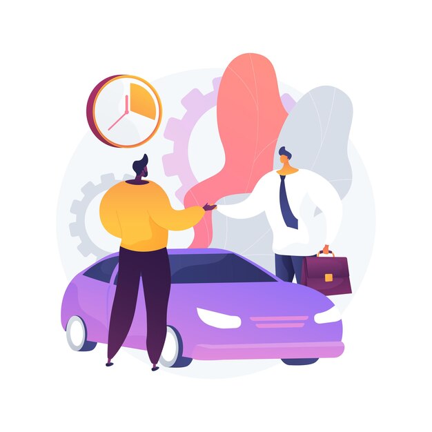 Illustration de concept abstrait de service d'autopartage