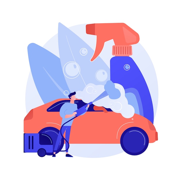 Vecteur gratuit illustration de concept abstrait de service de lavage de voiture