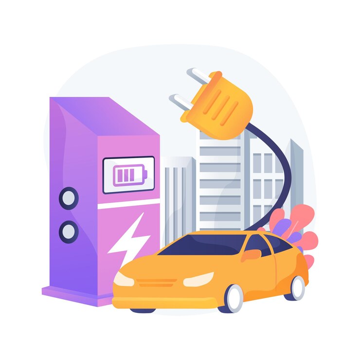 Vecteur gratuit illustration de concept abstrait de station de charge