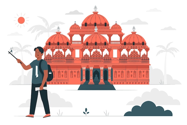 Vecteur gratuit illustration de concept d'ahmedabad