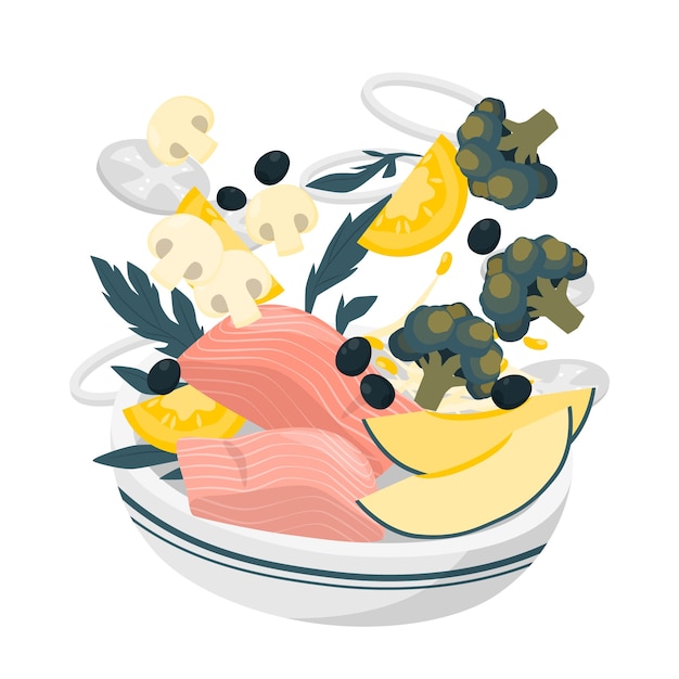 Vecteur gratuit illustration de concept d'aliments sains