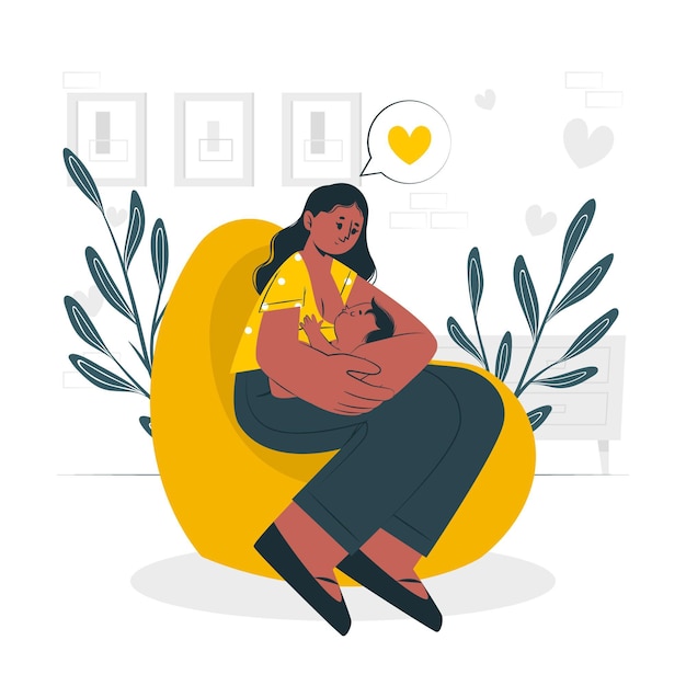 Vecteur gratuit illustration de concept d'allaitement maternel