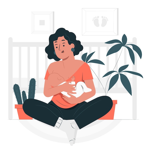 Illustration de concept d'allaitement maternel