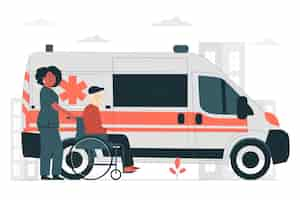 Vecteur gratuit illustration de concept d'ambulance