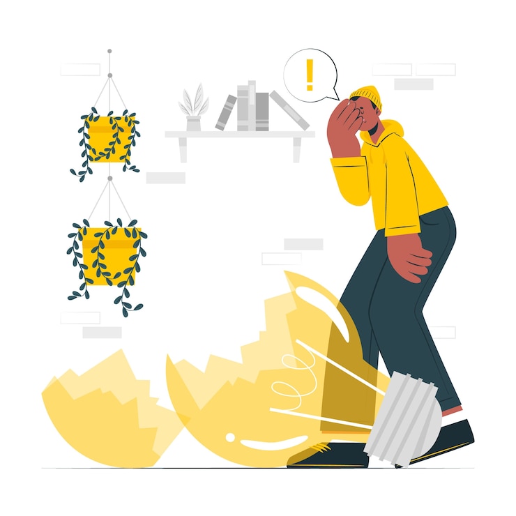 Vecteur gratuit illustration de concept d'ampoule cassée