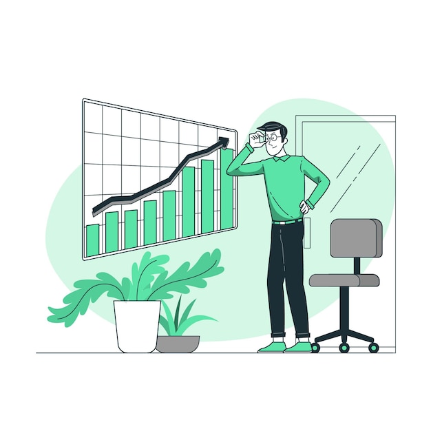 Illustration De Concept D'analyse De Croissance