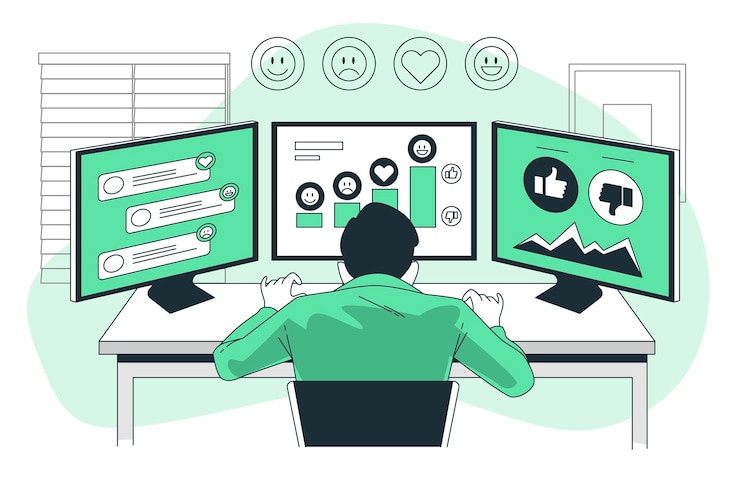 Vecteur gratuit illustration de concept d'analyse des sentiments