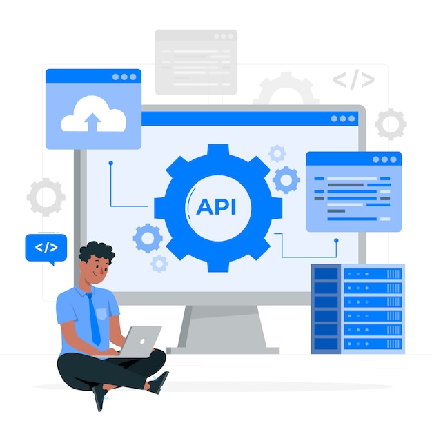 Vecteur gratuit illustration de concept api