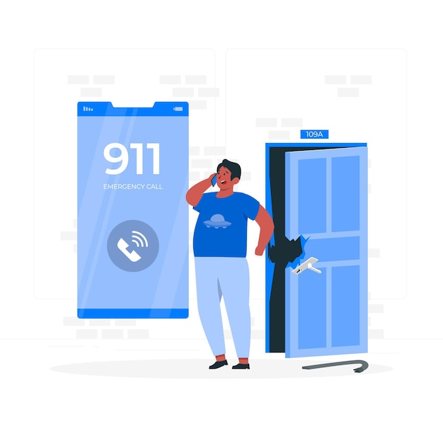 Vecteur gratuit illustration de concept d'appel d'urgence