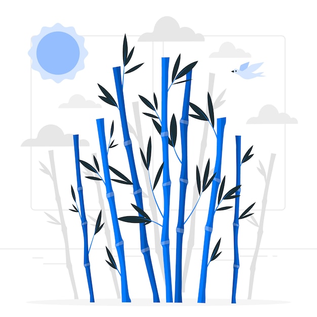 Vecteur gratuit illustration de concept d'arbre de bambou