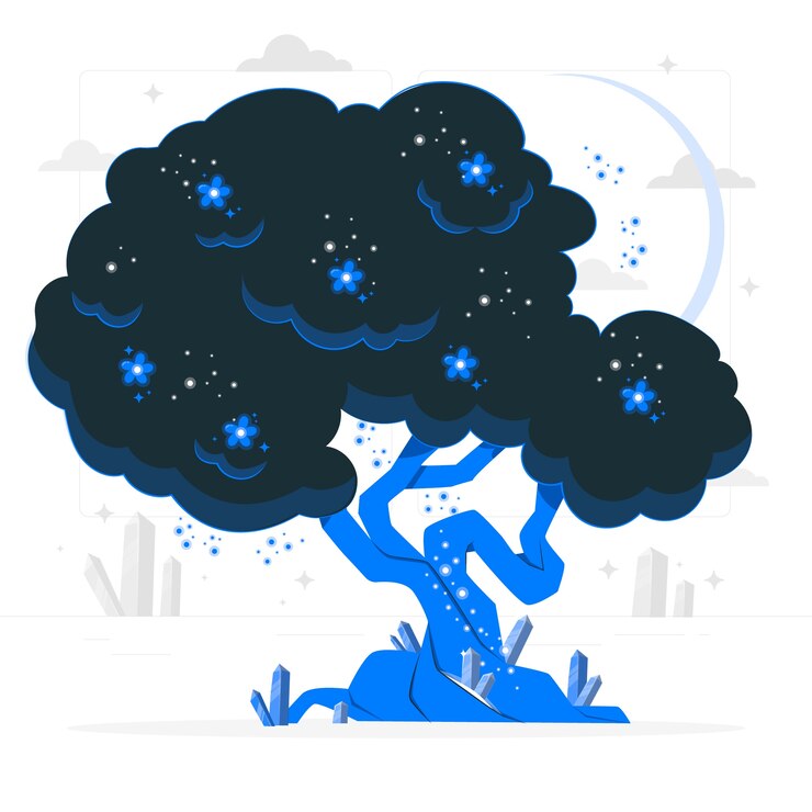 Vecteur gratuit illustration de concept d'arbre magique