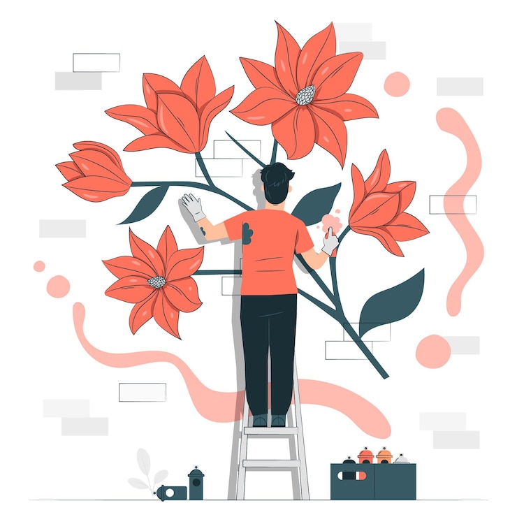 Vecteur gratuit illustration de concept d'artiste mural