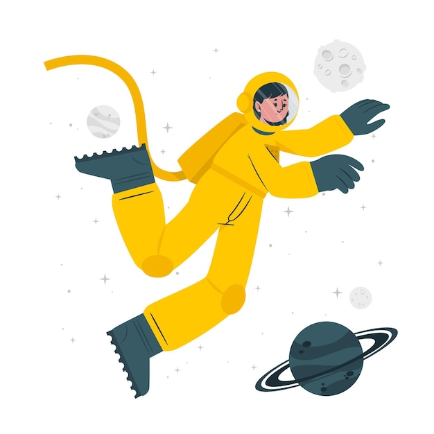 Vecteur gratuit illustration de concept astronaute