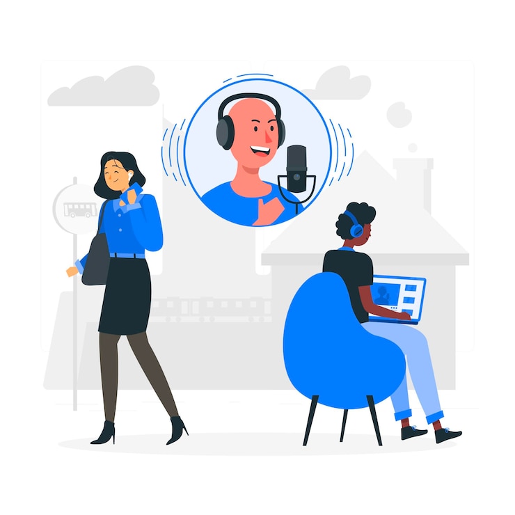 Vecteur gratuit illustration de concept d'audience podcast