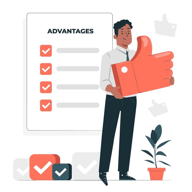 Illustration de concept d'avantages