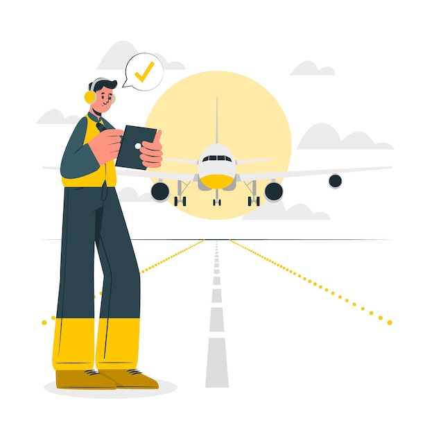 Vecteur gratuit illustration de concept d'avion