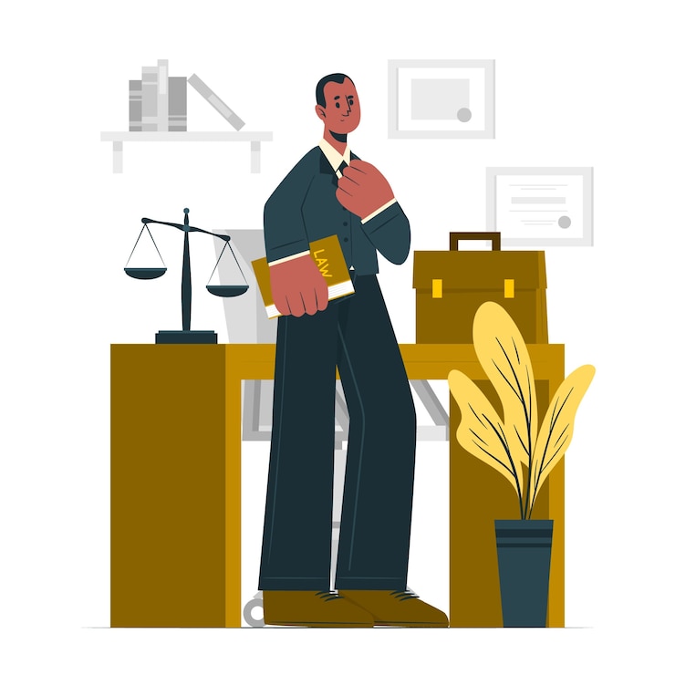 Vecteur gratuit illustration de concept d'avocat masculin
