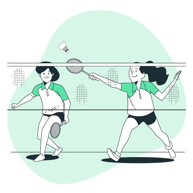 Vecteur gratuit illustration de concept de badminton