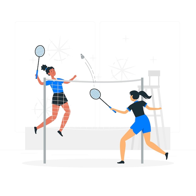 Vecteur gratuit illustration de concept de badminton