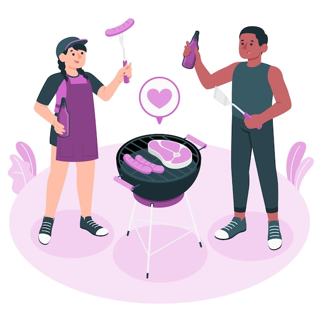 Vecteur gratuit illustration de concept de barbecue