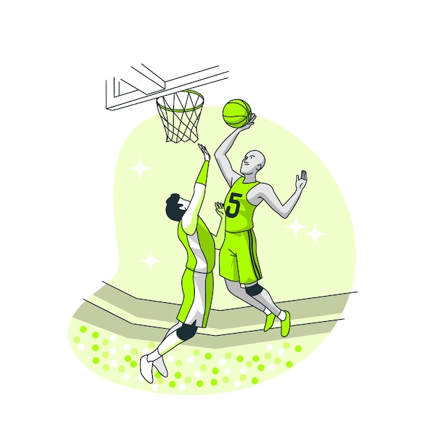 Vecteur gratuit illustration de concept de basket-ball