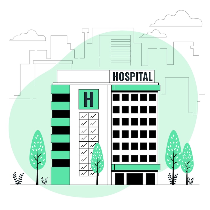 Vecteur gratuit illustration de concept de bâtiment d'hôpital