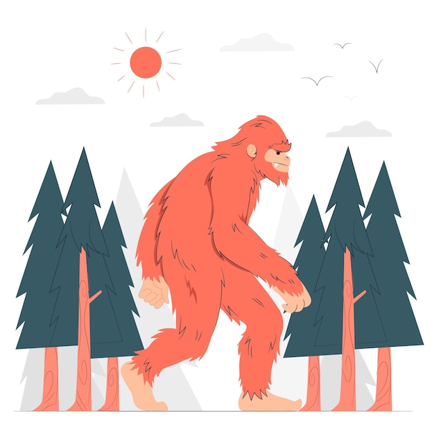 Vecteur gratuit illustration de concept bigfoot