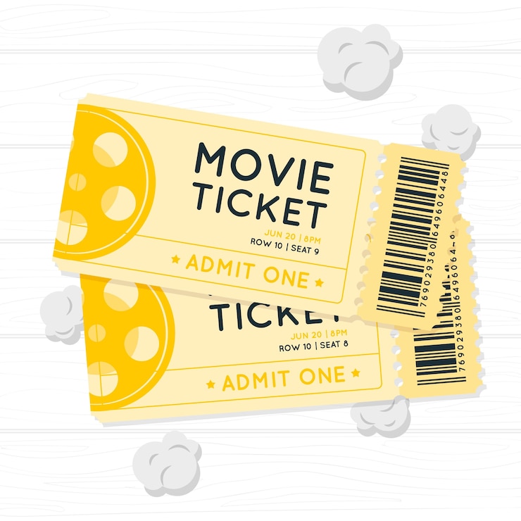 Vecteur gratuit illustration de concept de billet de cinéma