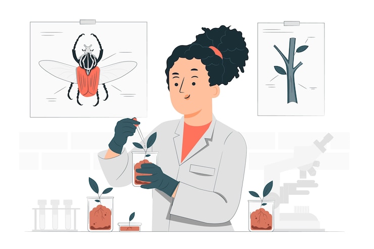 Vecteur gratuit illustration de concept de biologiste