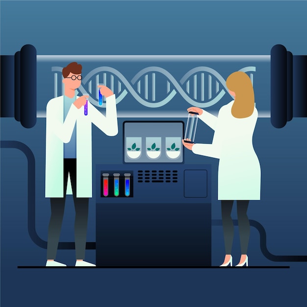 Illustration de concept de biotechnologie dégradé