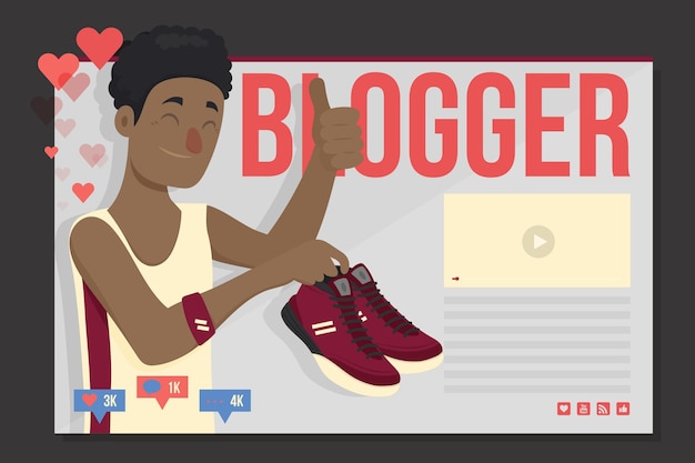 Vecteur gratuit illustration de concept de blogging