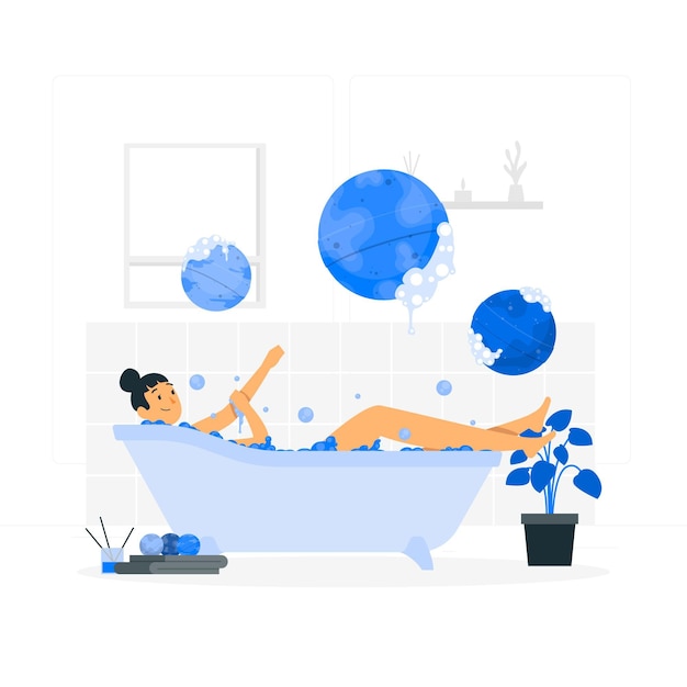 Vecteur gratuit illustration de concept de bombe de bain