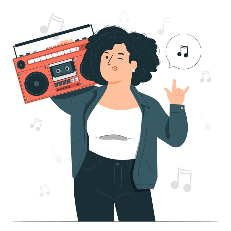 Vecteur gratuit illustration de concept de boombox