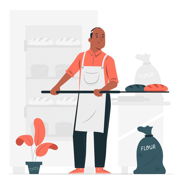 Vecteur gratuit illustration de concept de boulanger