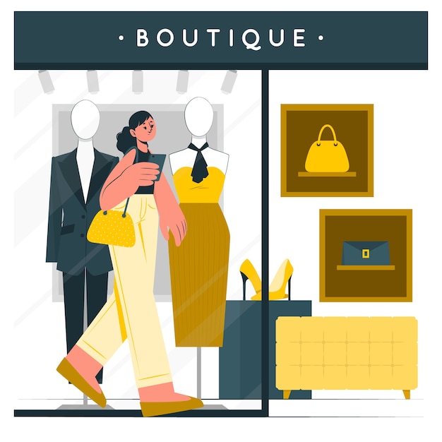 Vecteur gratuit illustration de concept de boutique de mode