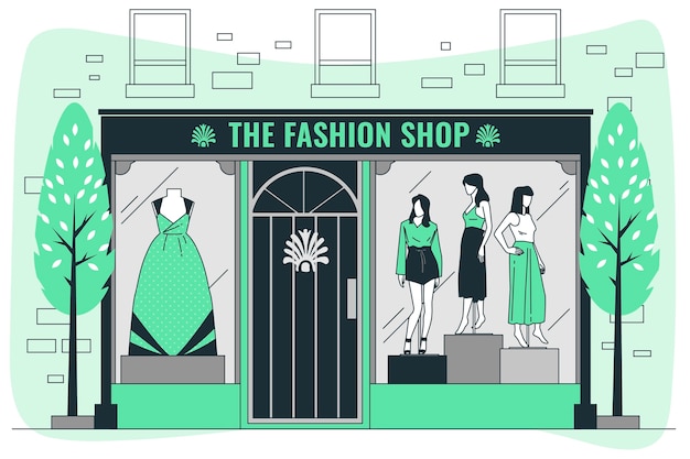 Illustration De Concept De Boutique De Mode