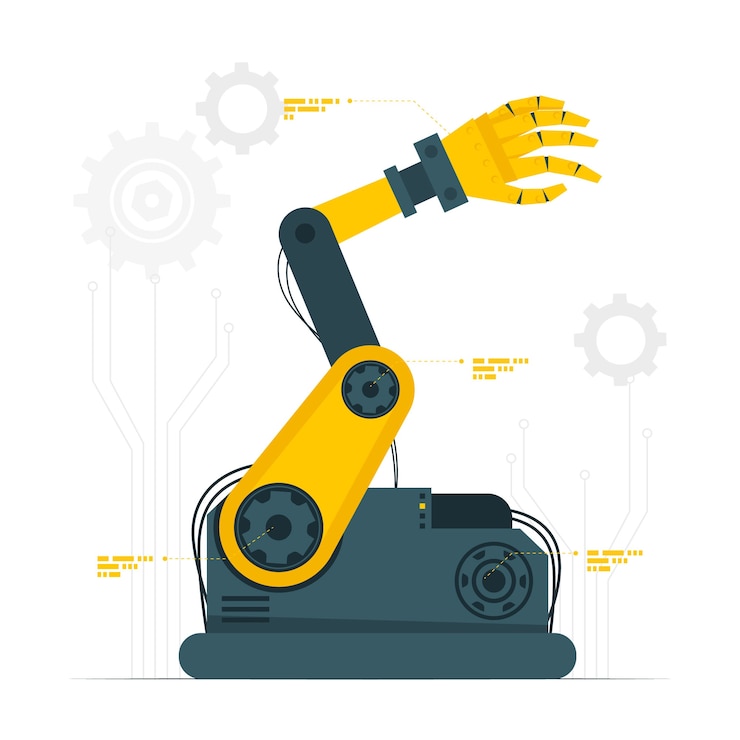 Vecteur gratuit illustration de concept de bras de robot