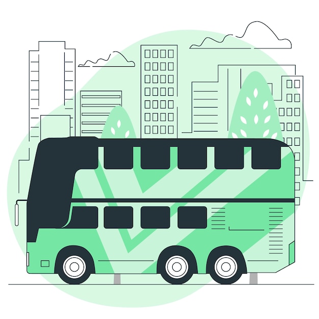 Vecteur gratuit illustration de concept de bus à impériale