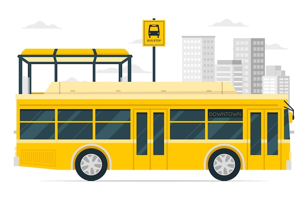 Vecteur gratuit illustration de concept de bus de ville