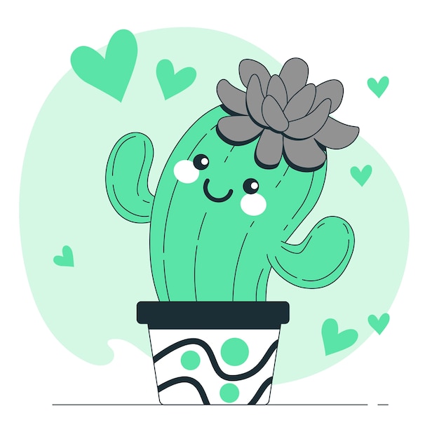 Vecteur gratuit illustration de concept de cactus mignon