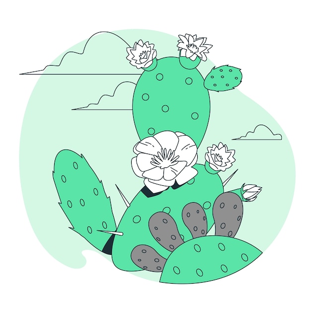 Vecteur gratuit illustration de concept de cactus