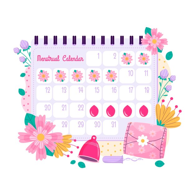 Illustration de concept de calendrier menstruel