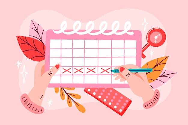 Vecteur gratuit illustration de concept de calendrier menstruel