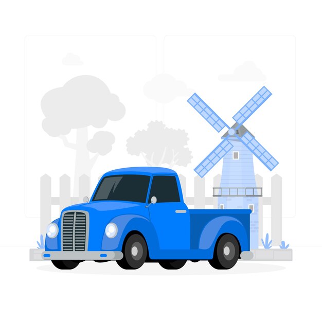 Illustration de concept de camion vintage
