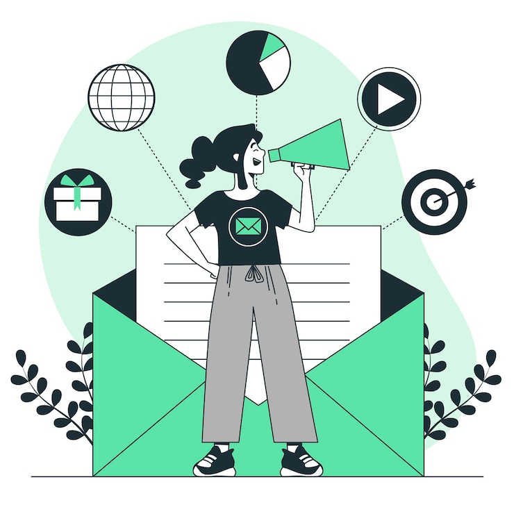 Vecteur gratuit illustration de concept de campagne e-mail